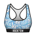 Rock 'Em Socks Women's Sports Bra - North Carolina Tar Heels - Twisted Wordmark — main product shot