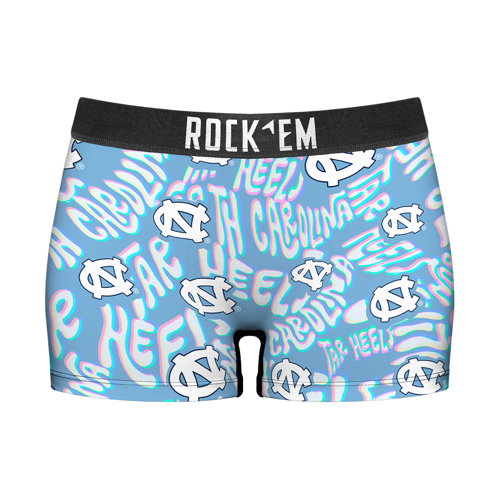 Rock 'Em Socks Women's Boy Shorts - North Carolina Tar Heels - Twisted Wordmark — main product shot