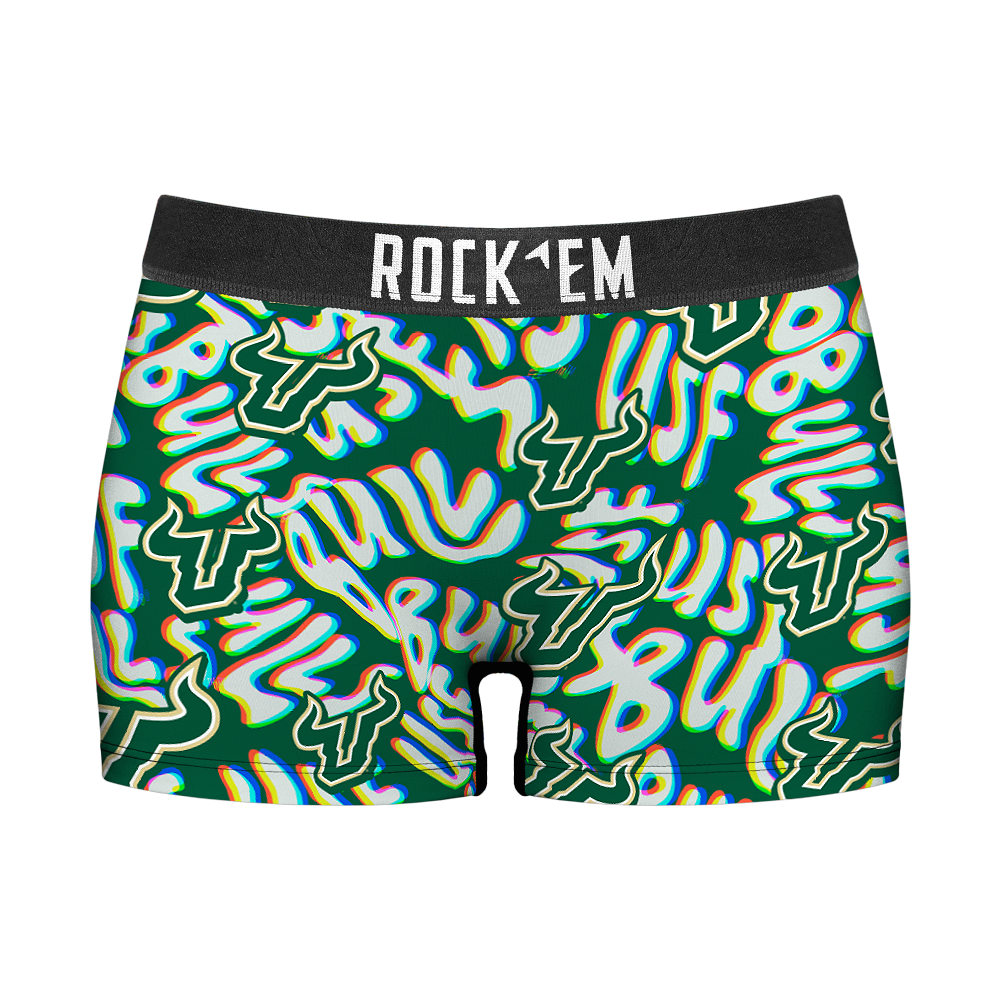 Rock 'Em Socks Rock 'Em Socks Women's Boy Shorts - USF Bulls - Twisted Wordmark — main product shot