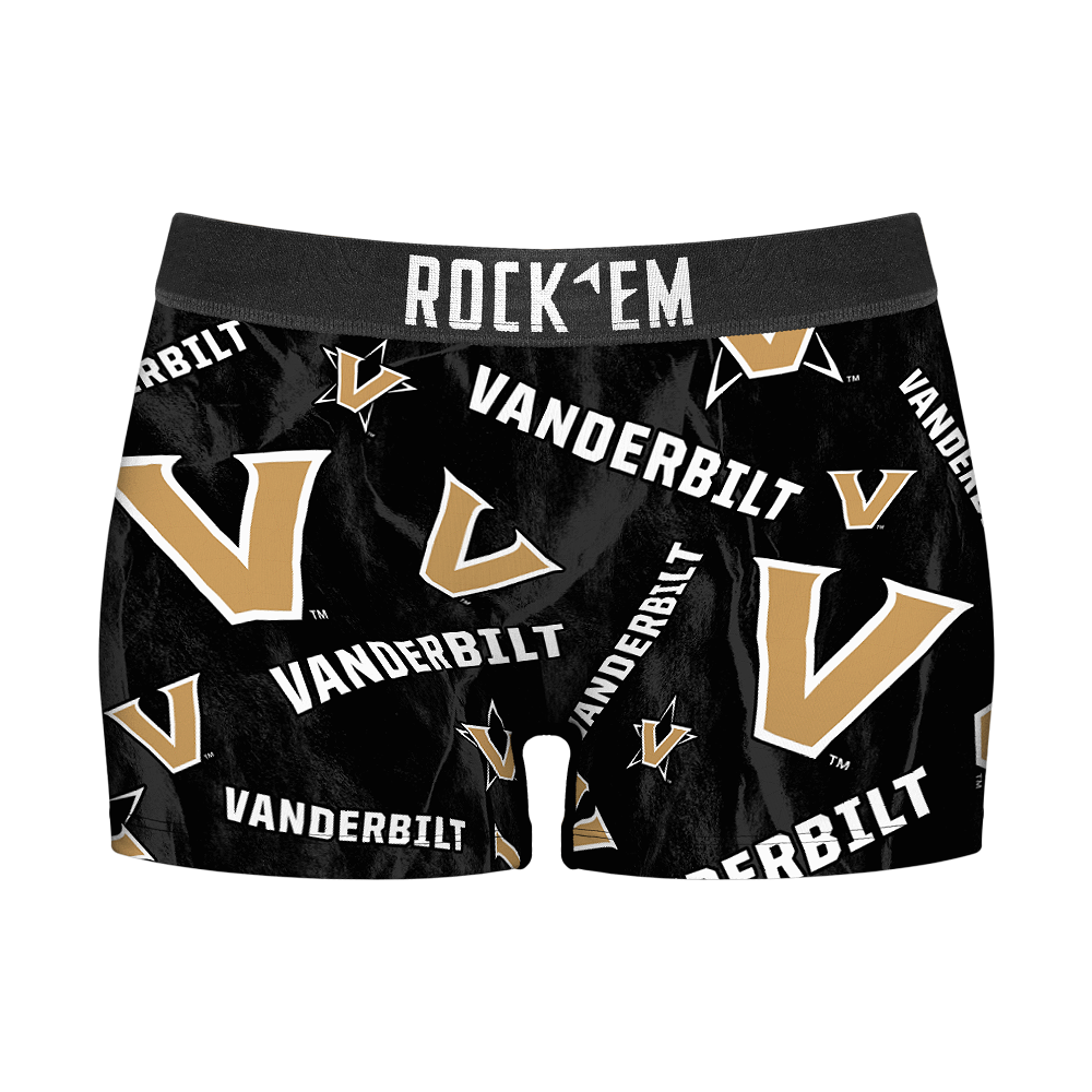 Rock 'Em Socks Women's Boy Shorts - Vanderbilt Commodores - Logo All-Over — main product shot
