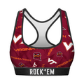 Rock 'Em Socks Women's Sports Bra - Virginia Tech Hokies - Logo All-Over — main product shot
