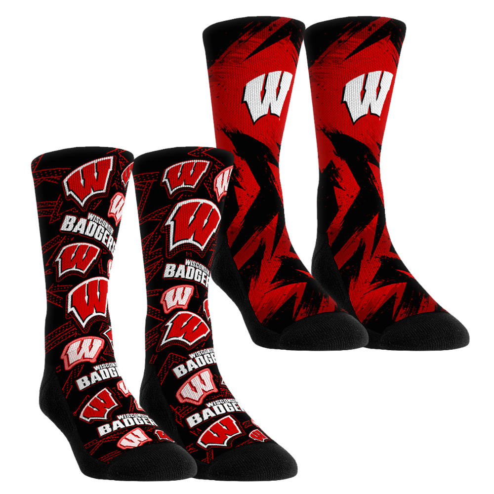 Rock 'Em Socks Rock 'Em Socks Wisconsin Badgers - Game Day 2-Pack — main product shot