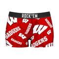 Rock 'Em Socks Women's Boy Shorts - Wisconsin Badgers - Logo All-Over — main product shot