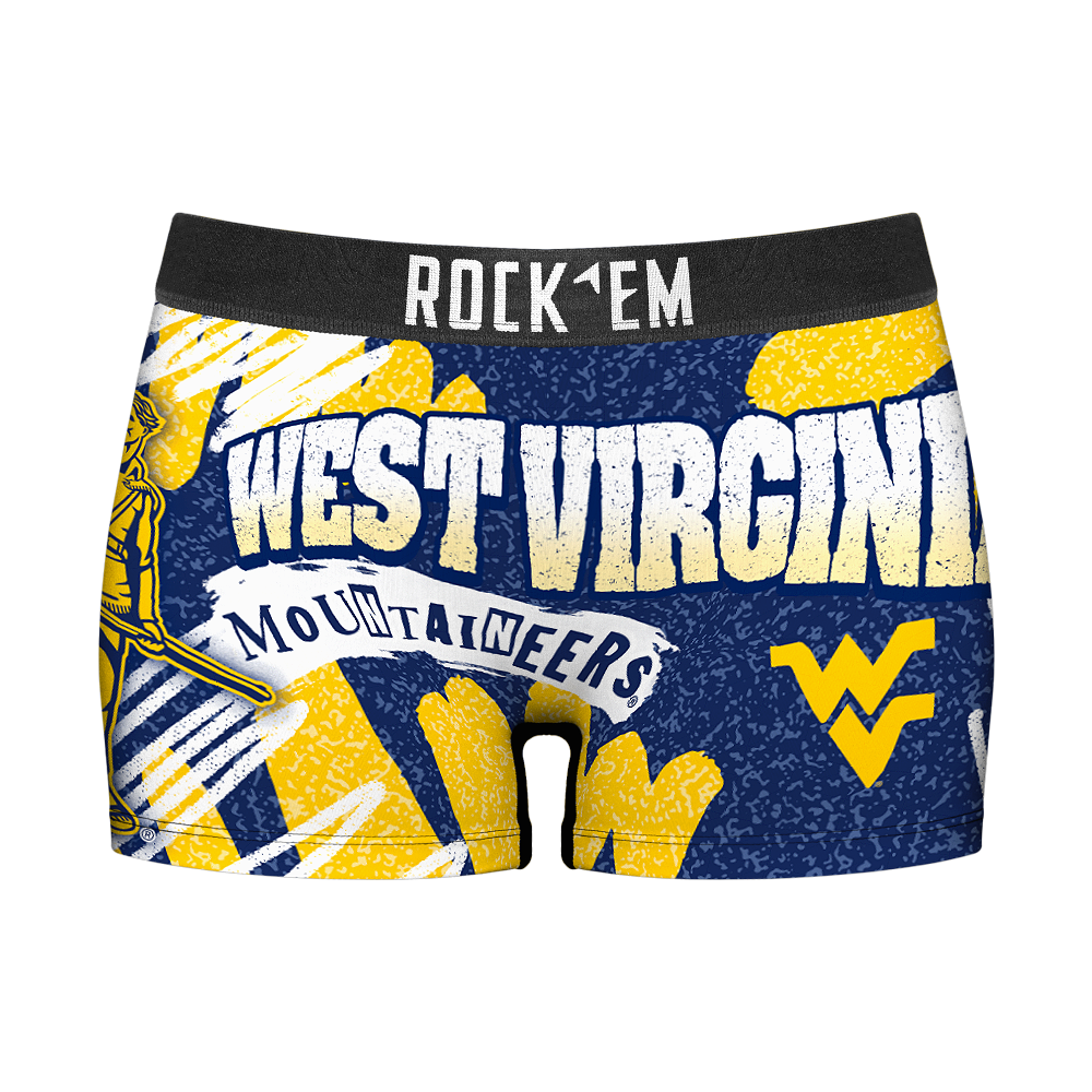 Rock 'Em Socks Women's Boy Shorts - West Virginia Mountaineers - Team Blast — main product shot