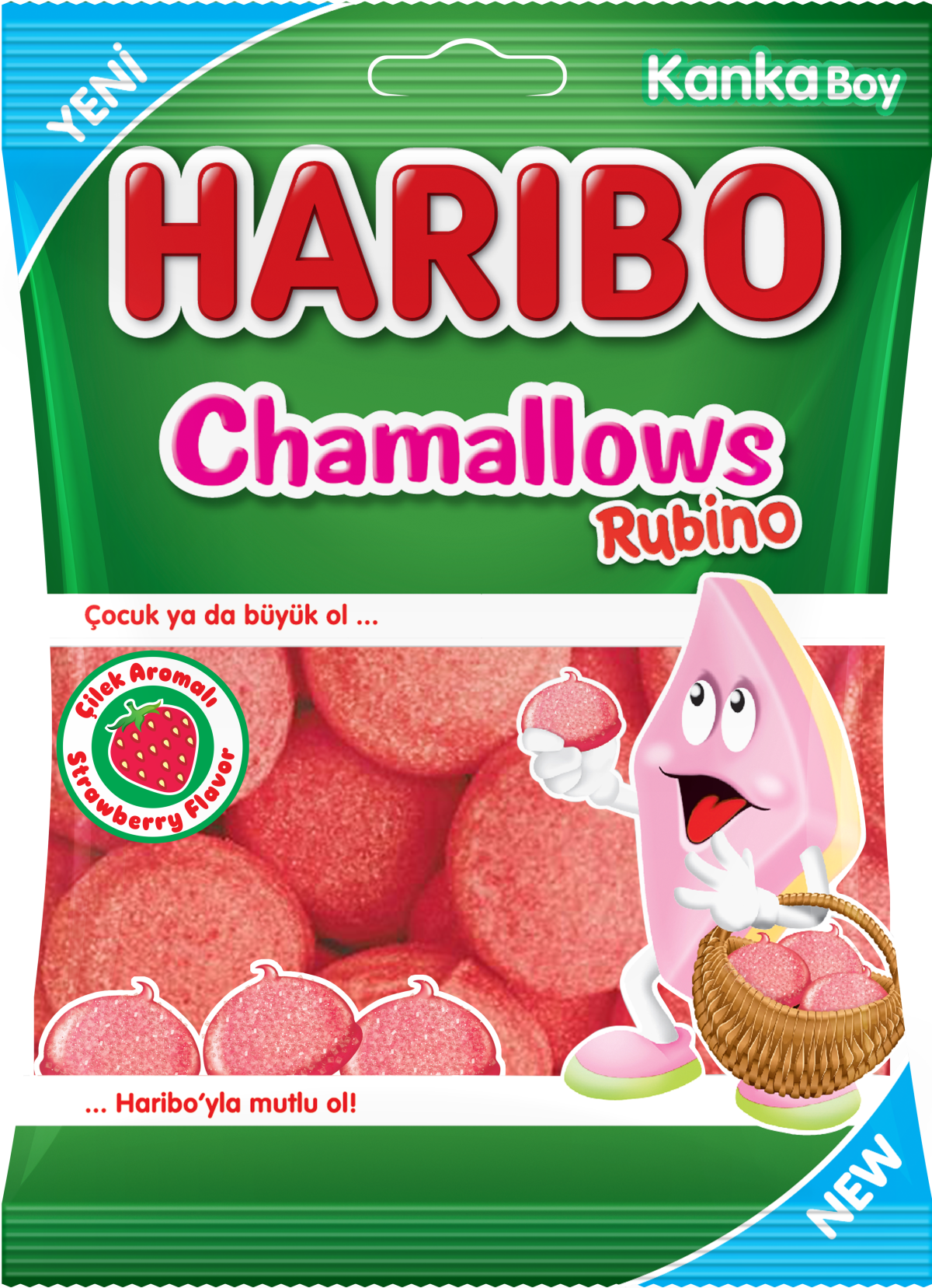 Haribo Rubino Strawberry Flavored Marshmallow Confectionery - 70g Soft & Chewy Treat