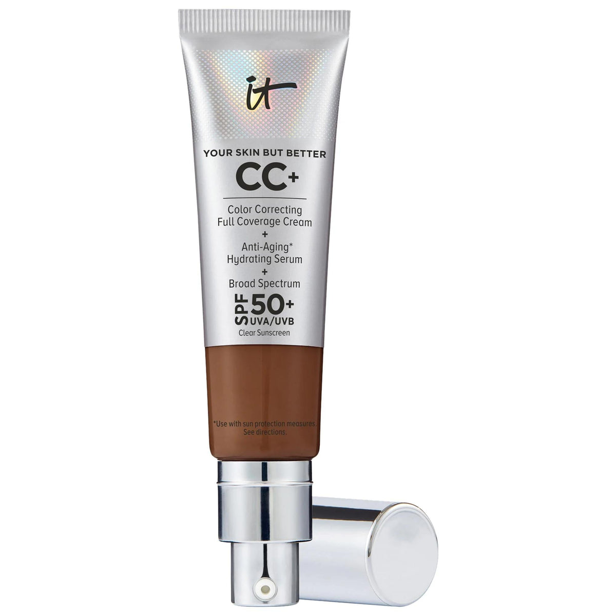 IT Cosmetics CC+ Cream Full Coverage Foundation SPF 50+: Color Correcting, Hydrating & Anti-Aging Makeup for Flawless Skin &