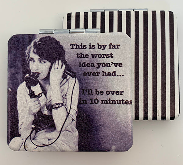 KADOU BOUTIQUE Pocket Folding Compact Mirror With Vintage Image — color detail