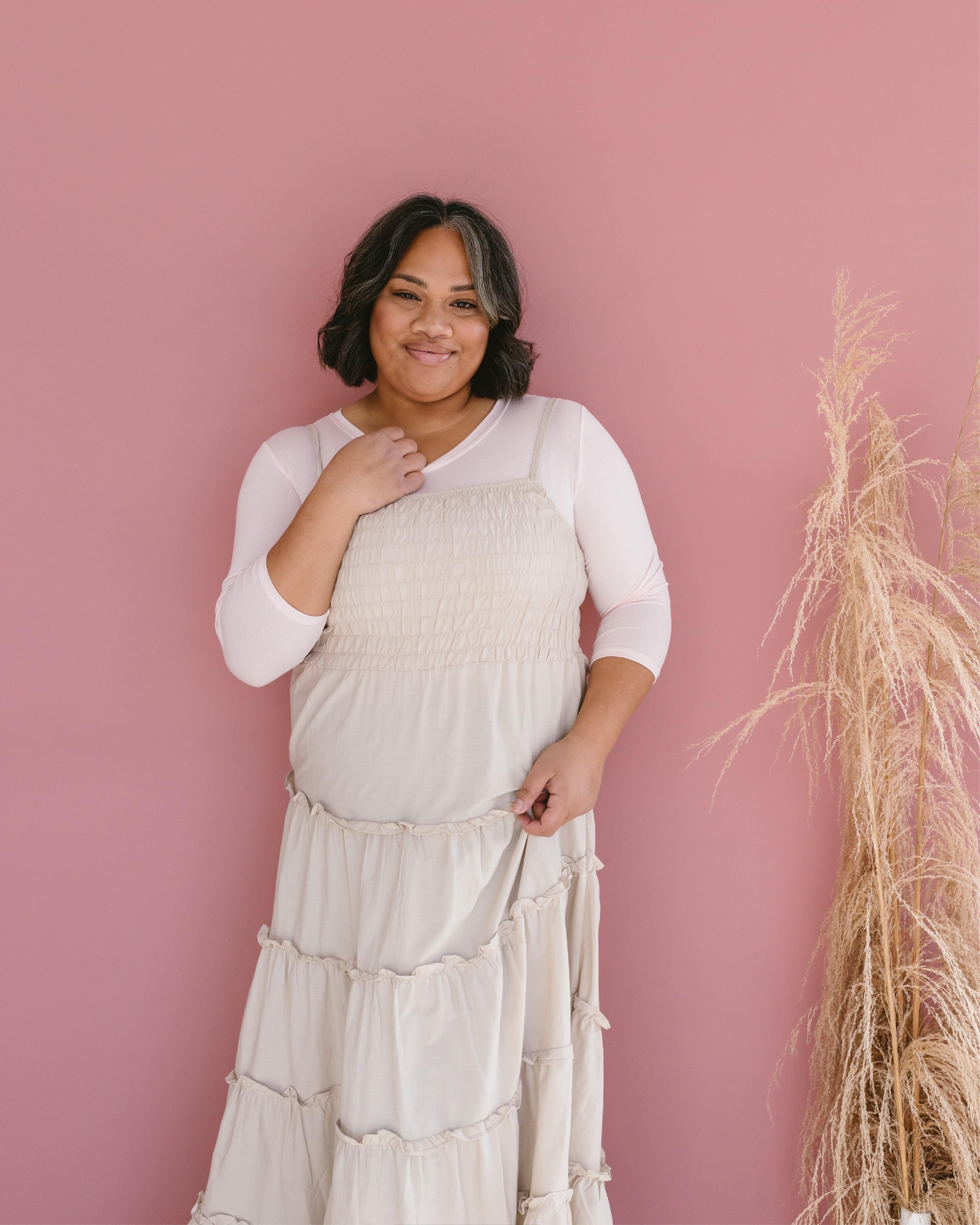 HALFTEE Layering Fashions Crew Neck 3/4 Sleeve Halftee — comparison shot