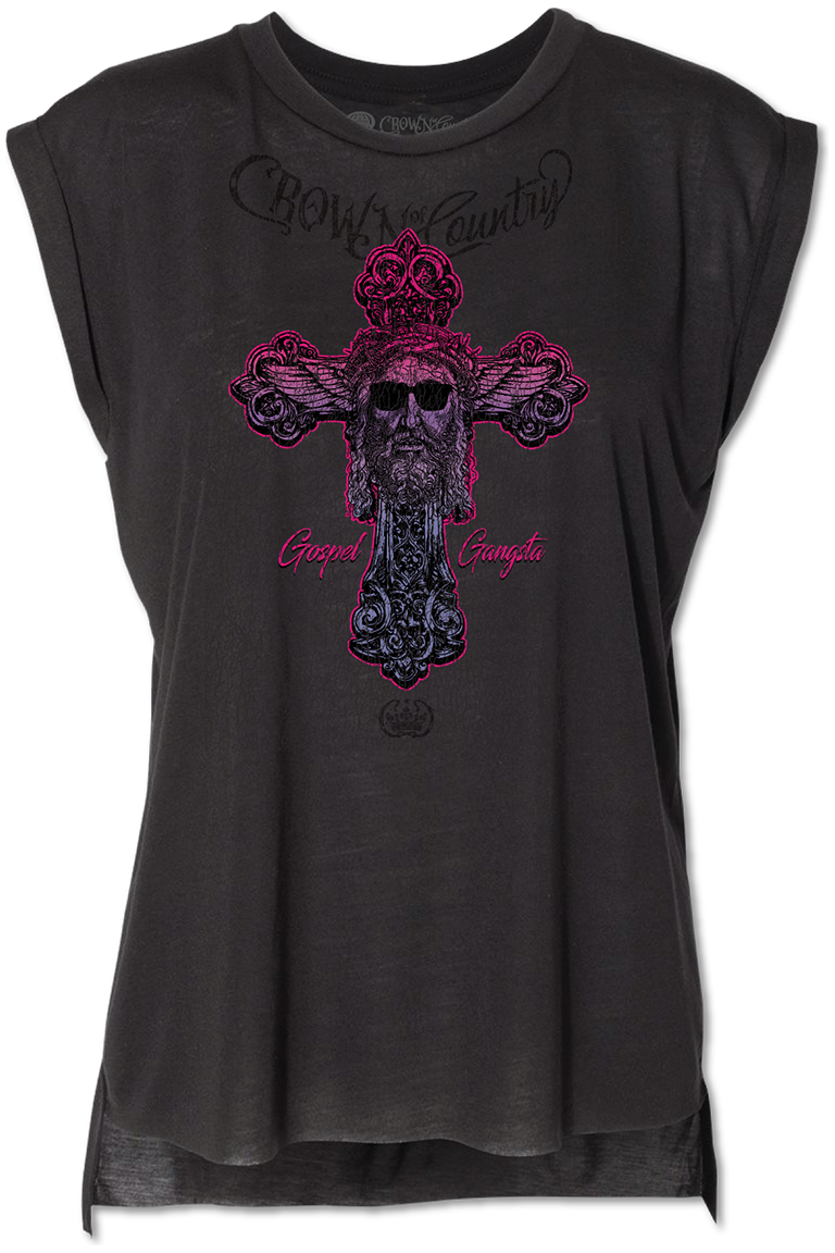 Pretty Little Patriot Pretty Little Patriot Gospel Gangsta Ladies Graphic Tee -clearance — construction detail