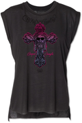 Pretty Little Patriot Pretty Little Patriot Gospel Gangsta Ladies Graphic Tee -clearance — construction detail