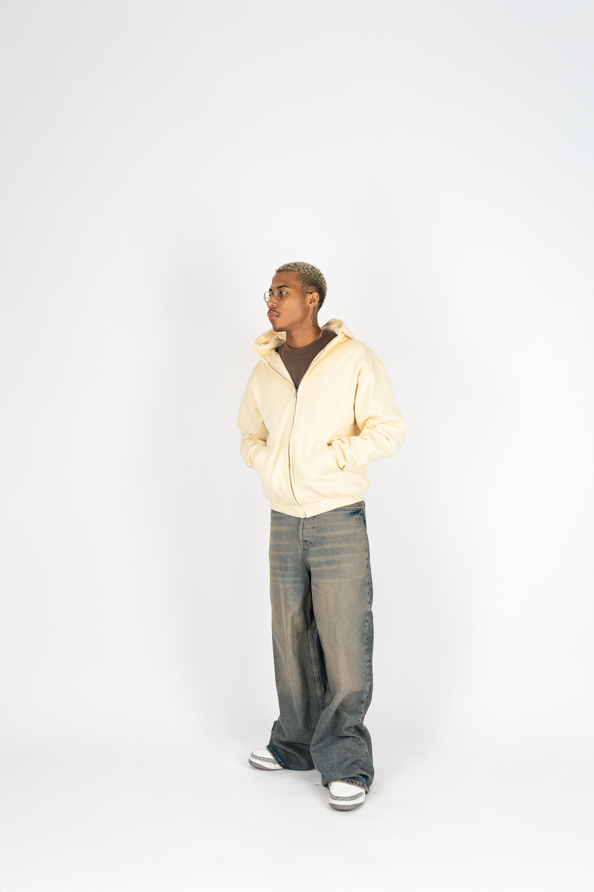 Superline Heavyweight Boyfriend Zip Up — flat-lay composition