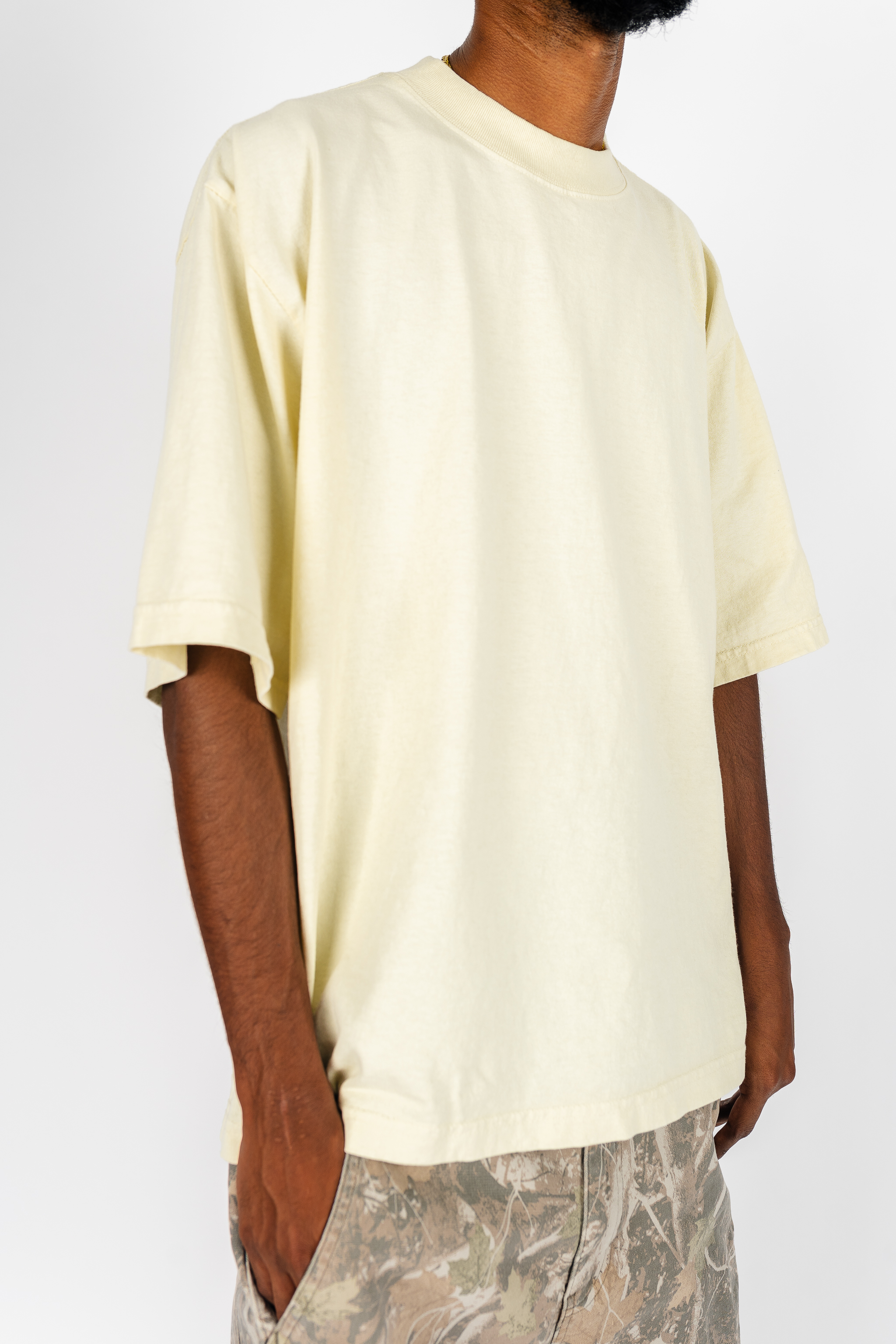 Superline Garment Dye Drop Shoulder Shirt — fabric or material detail