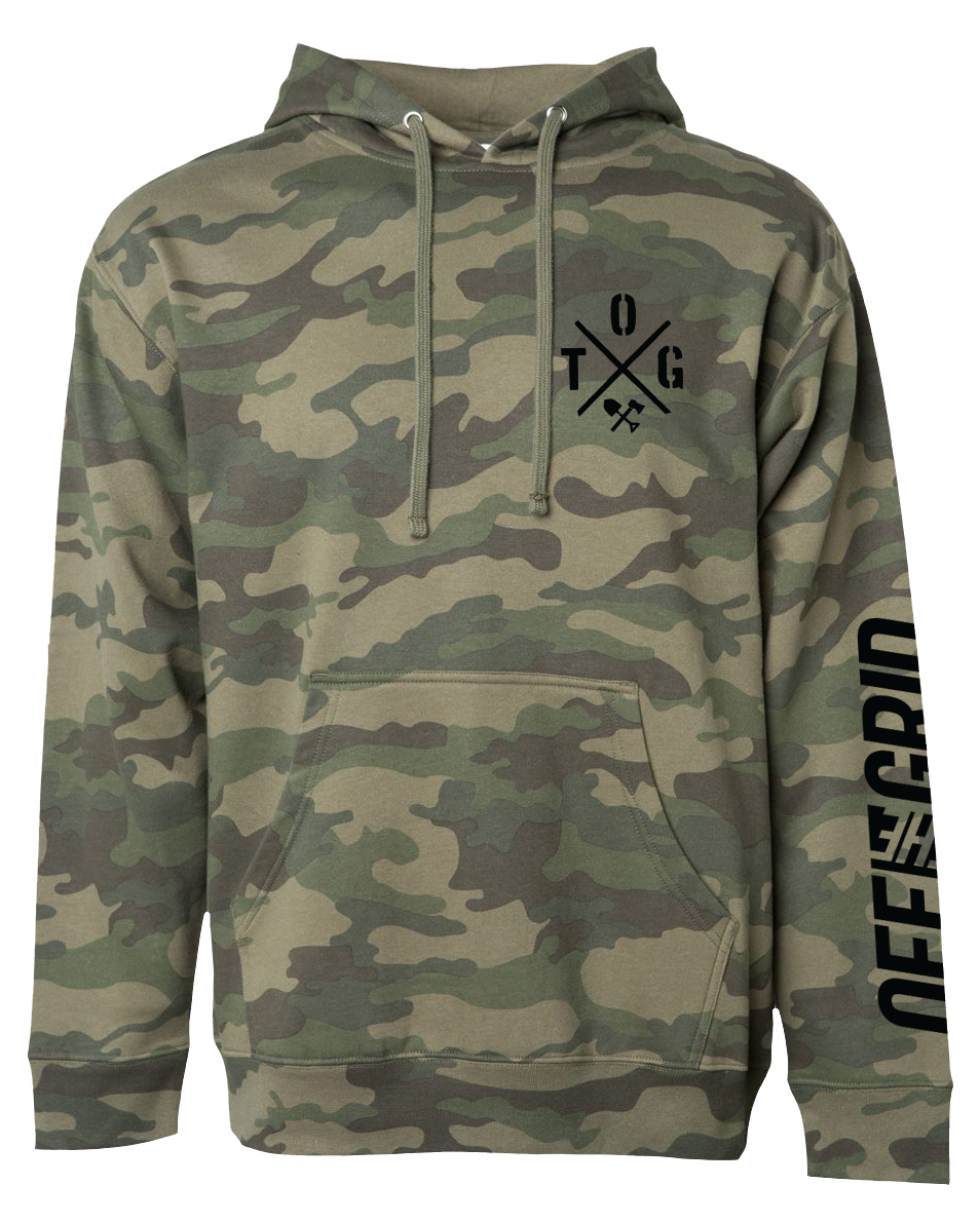 Off The Grid Surplus Crossed Up Hoodie — detail close-up