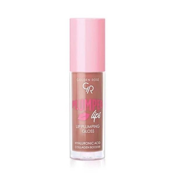 Golden Rose Plumped Lips: Instant Lip Plumping Gloss with Hyaluronic Acid for Fuller, Hydrated Lips - Non-Sticky Formula