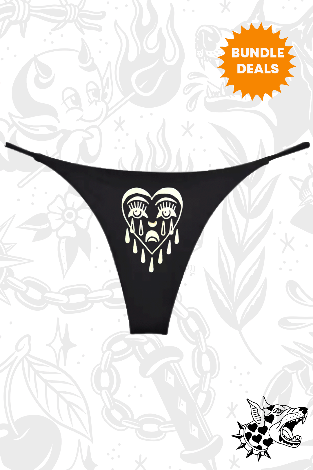 Thrash Happy Cry Girl Thong — detail close-up
