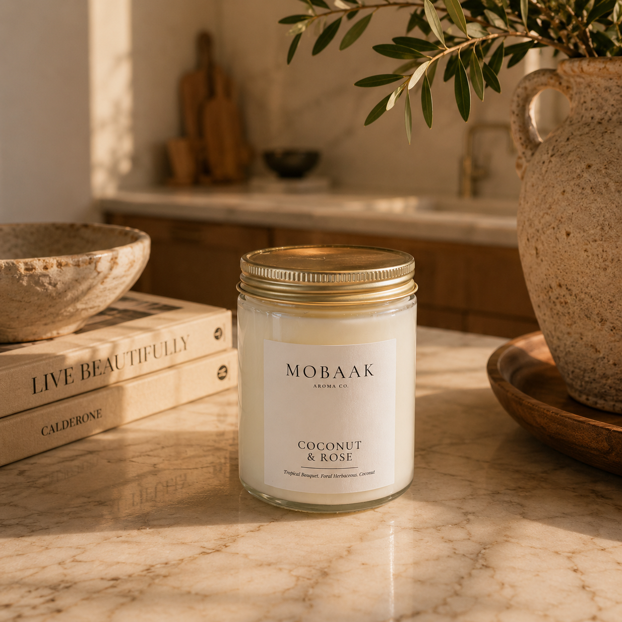 Coconut & Rose Candle – Mobaak Aromatherapy Shoppe, view 2