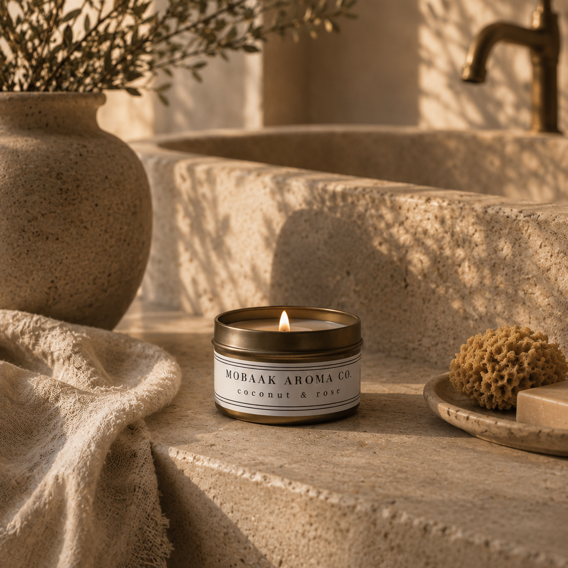 Coconut & Rose Travel Candle – Mobaak Aromatherapy Shoppe