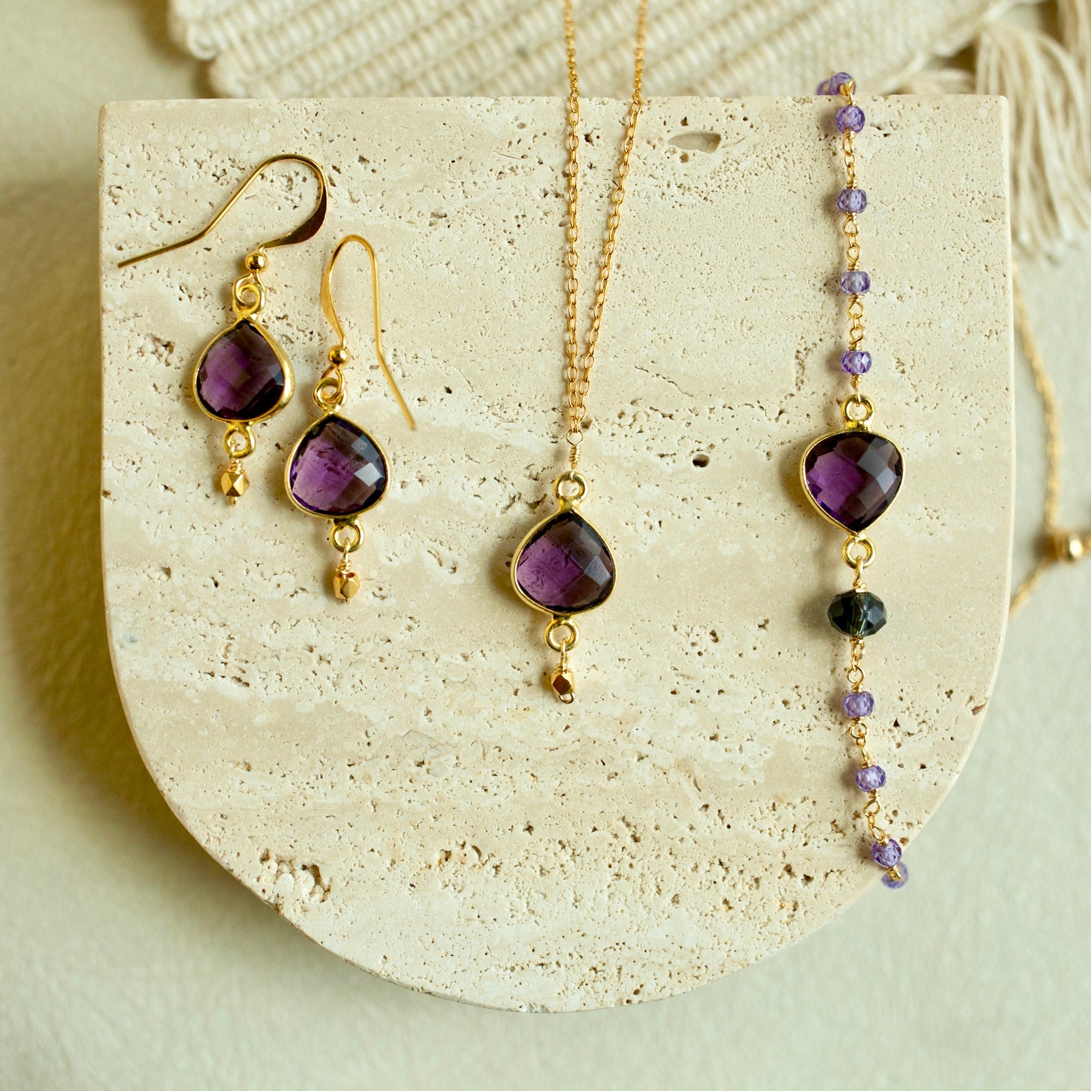 PARKEN JEWELRY Amethyst Ballet Bracelet — lifestyle worn / used context