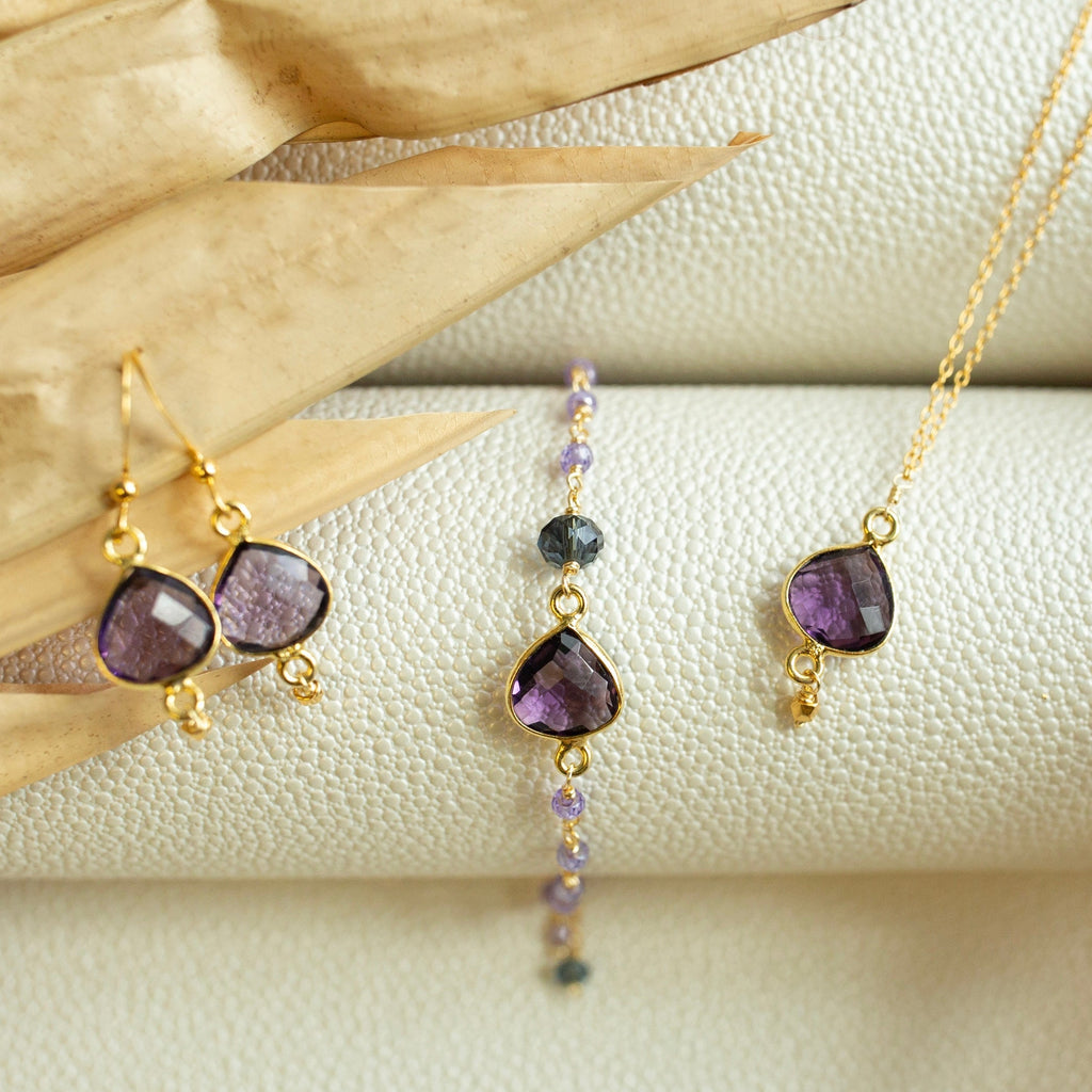 PARKEN JEWELRY Amethyst Ballet Bracelet — PARKEN JEWELRY branding close-up