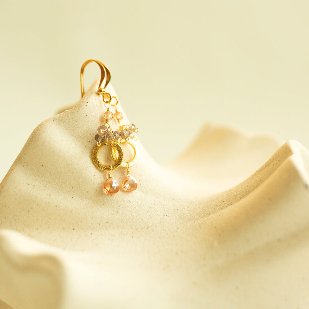 Pink Tourmaline Solara Earrings