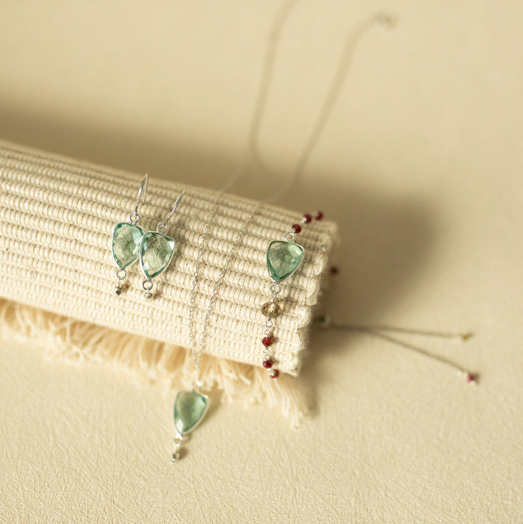 Green Amethyst Silver Isla Bracelet