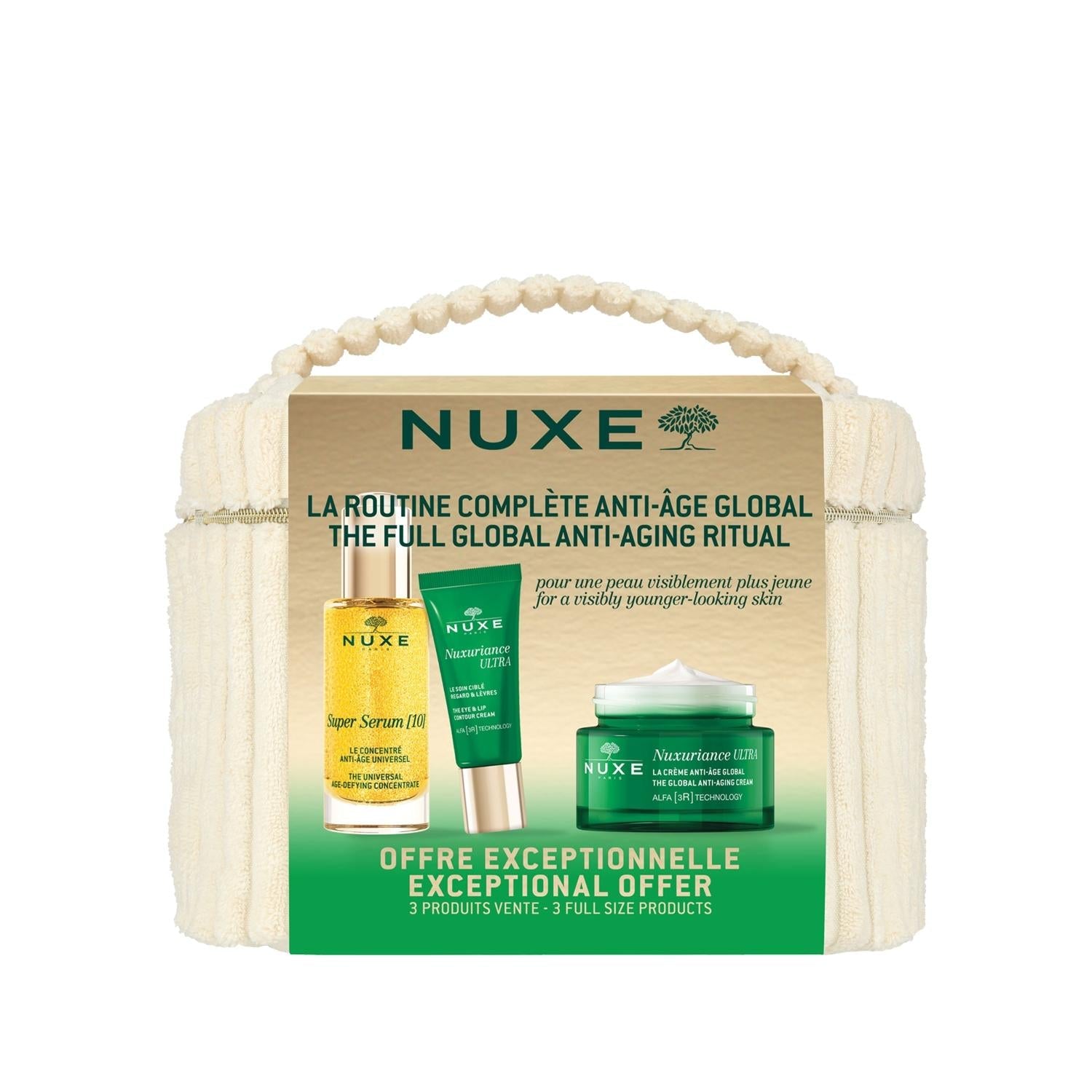 Nuxe Nuxuriance Ultra Anti-Aging Skincare Set - Luxury Skincare for Mature Skin with Day Cream, Eye Cream & Super Serum