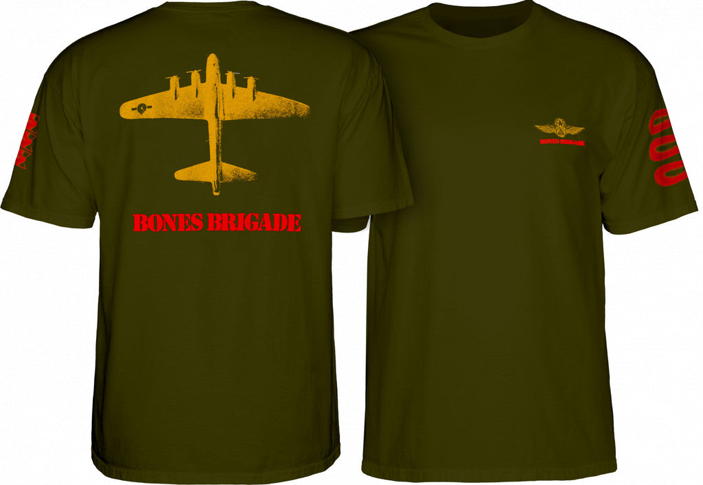 Bones Brigade Bomber T-shirt - Military Green by Skates USA