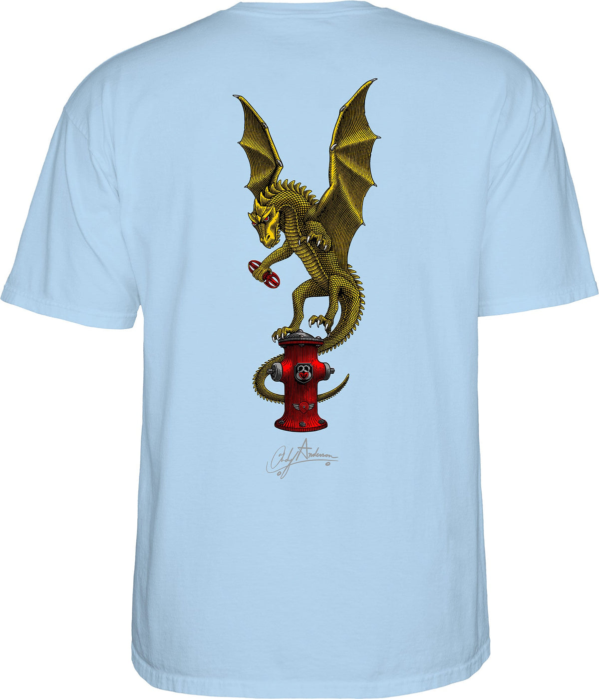 Powell Peralta Andy Anderson Vajra T-shirt - Light Blue