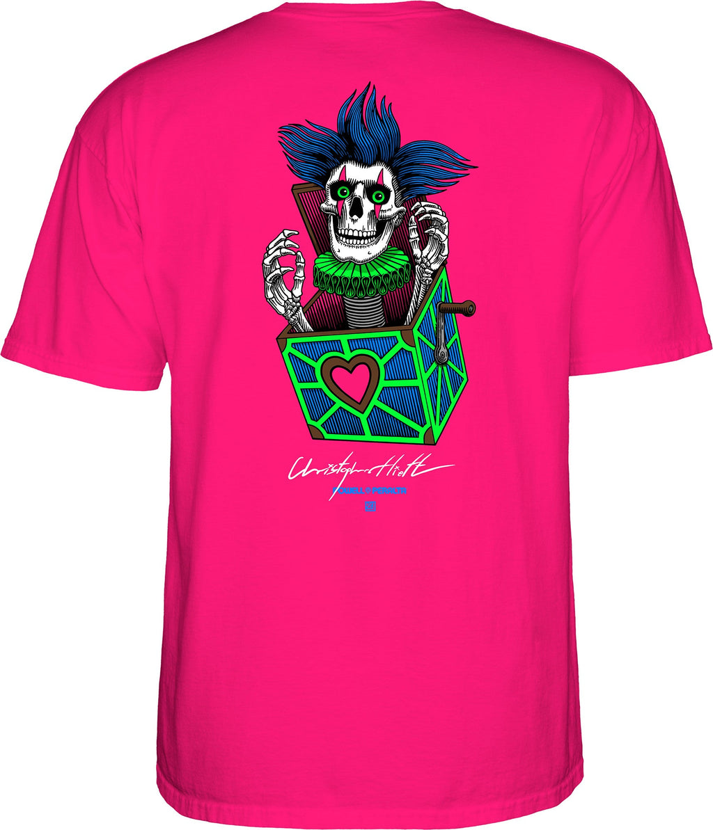 Powell Peralta Chris Hiett Skull T-shirt - Hot Pink