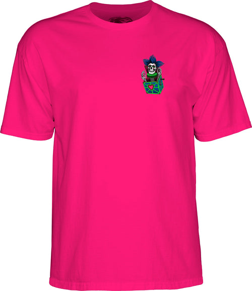 Powell Peralta Chris Hiett Skull T-shirt - Hot Pink