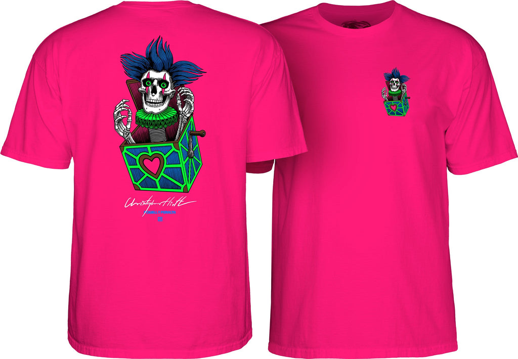 Powell Peralta Chris Hiett Skull T-shirt - Hot Pink