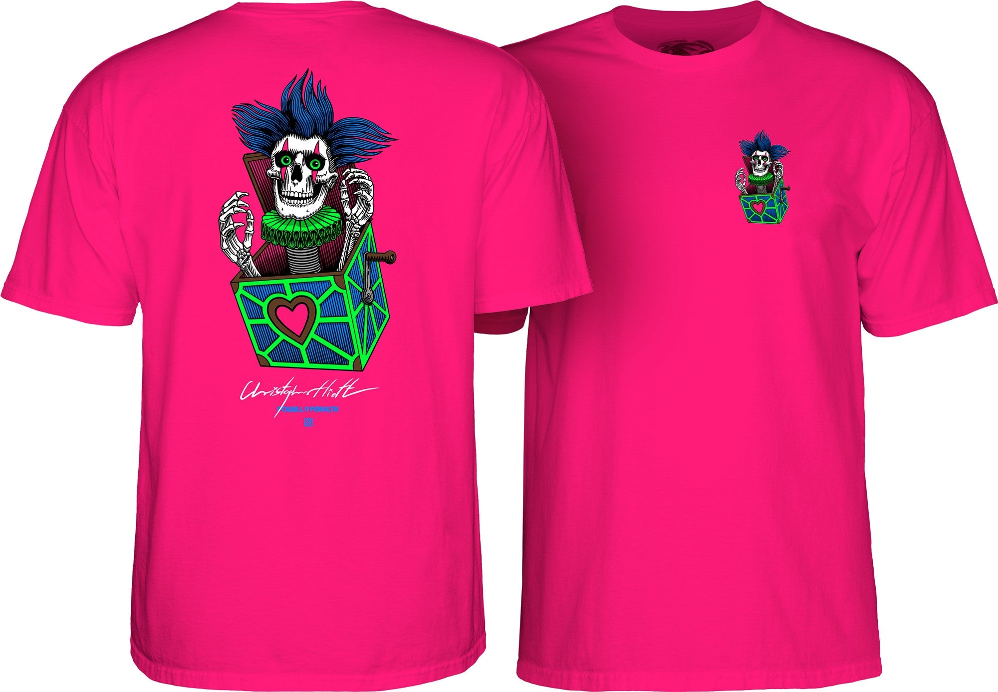 Powell Peralta Chris Hiett Skull T-shirt - Hot Pink