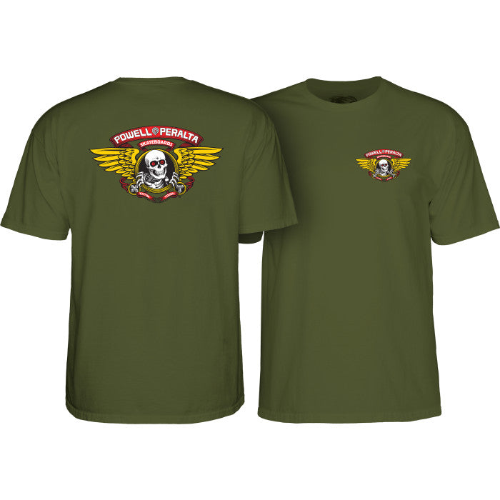 Powell Peralta Winged Ripper T-shirt - Military Green by Skates USA