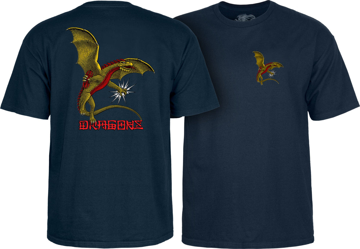 Powell Peralta Dragons Logo T-Shirt - Navy by Skates USA