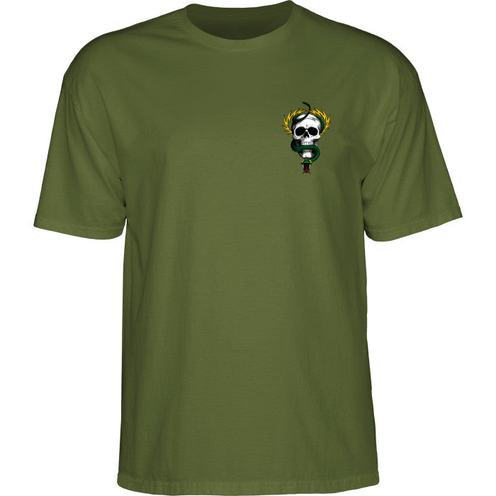 Powell Peralta Mike McGill Skull & Snake T-shirt - Military Green by Skates USA