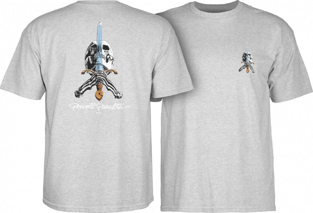 Powell Peralta Skull & Sword T-shirt - Gray by Skates USA