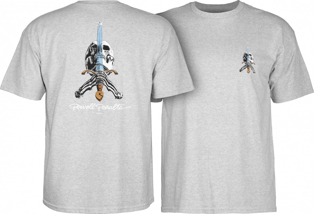 Powell Peralta Skull & Sword T-shirt - Gray by Skates USA
