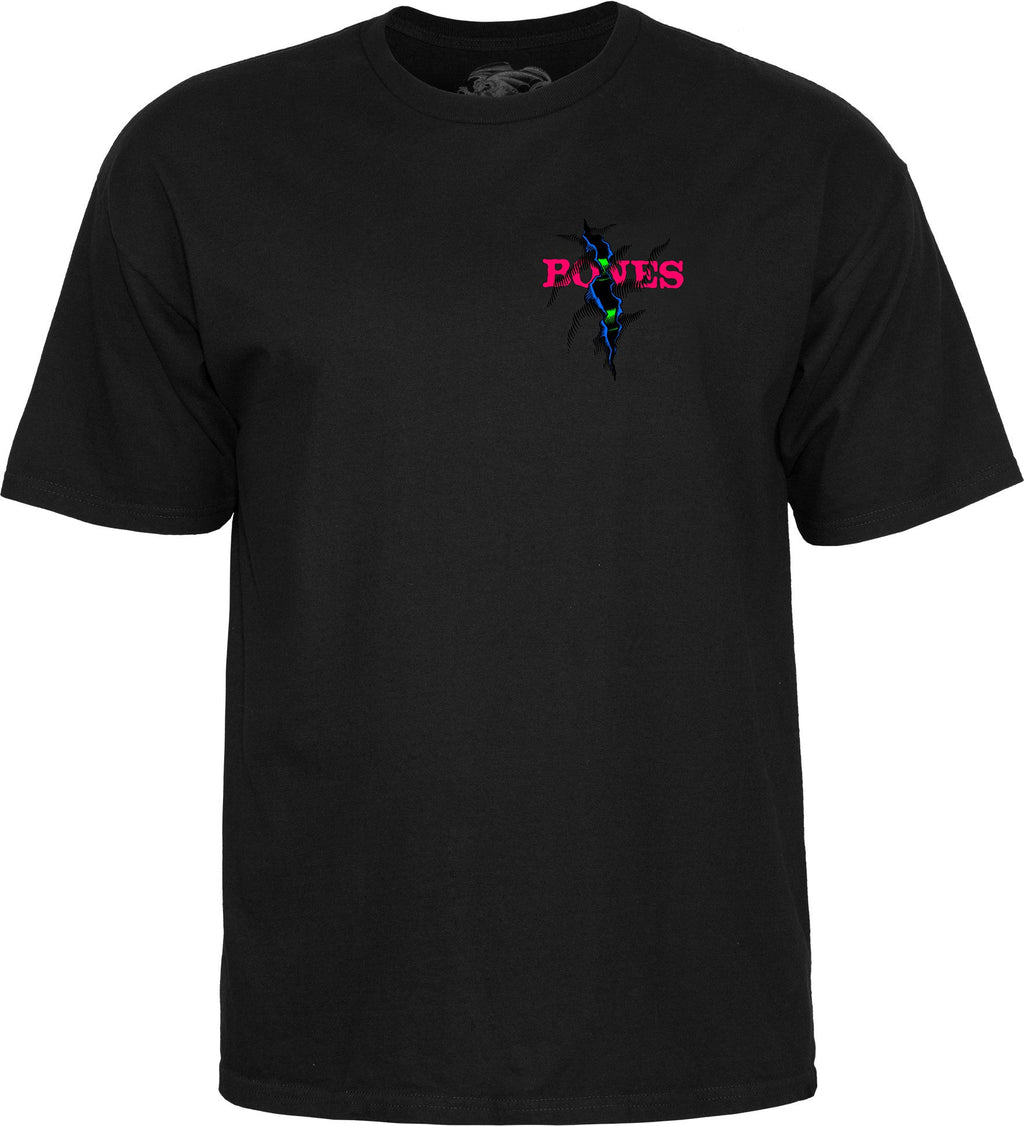 Powell Peralta Shred T-Shirt - Blacklight Black, detail view