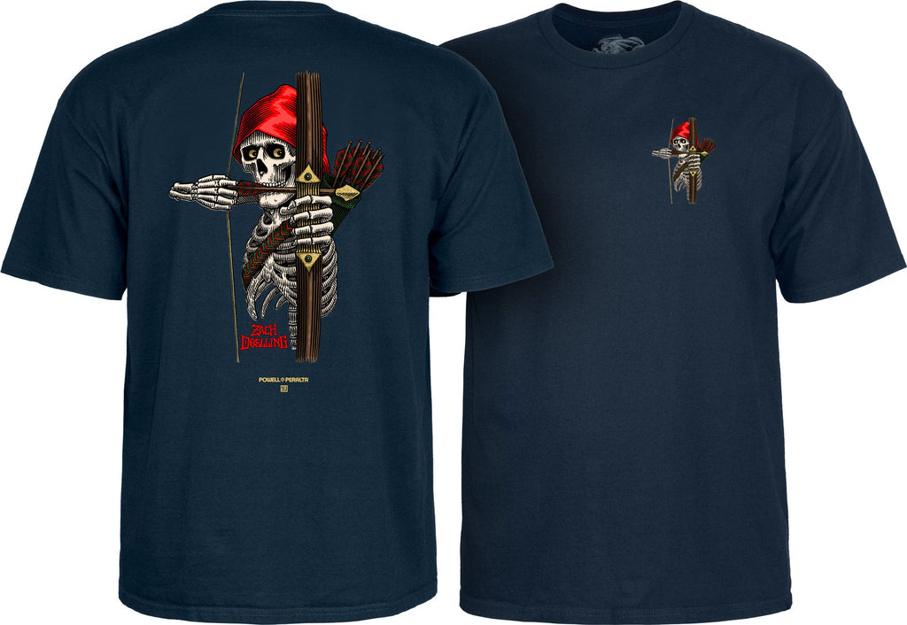 Powell Peralta Zach Doelling Archer T-Shirt - Navy by Skates USA