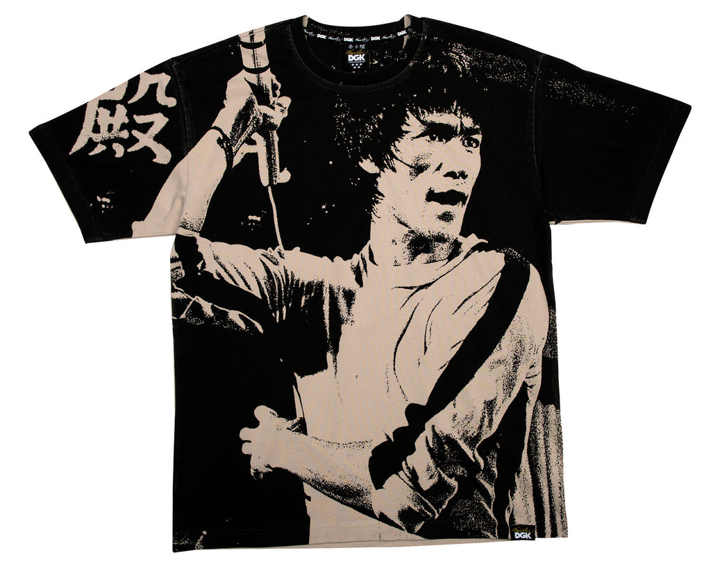 DGK x Bruce Lee Impact Knit T-Shirt - Black/Tan by Skates USA