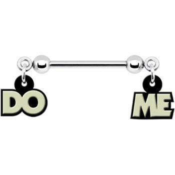 BodyCandy 14G 5/8 Glow in the Dark Do Me Nipple Ring Set — lifestyle context