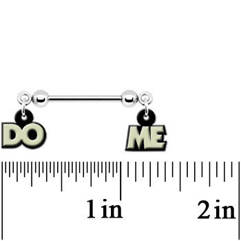 BodyCandy 14G 5/8 Glow in the Dark Do Me Nipple Ring Set — side view
