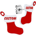 BodyCandy Custom Holiday Christmas Stocking Personalized Name Stud Earrings — main product shot