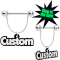 BodyCandy Custom Glow in the Dark Personalized Name Dangle Nipple Ring Set — main product shot