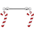 BodyCandy Holiday Candy Cane Dangle Nipple Ring Set — main product shot