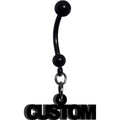 BodyCandy Custom Black Anodized Acrylic Personalized Name Dangle Belly Ring — main product shot