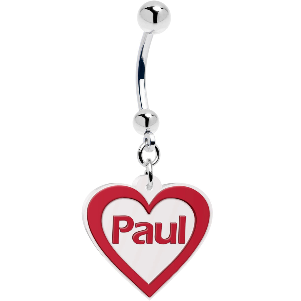 BodyCandy Custom Red White Valentines Day Heart Personalized Dangle Belly Ring — lifestyle context