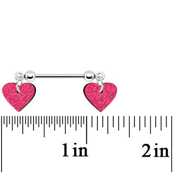 BodyCandy Pink Glitter Heart Nipple Ring Set — lifestyle context