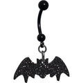 BodyCandy Glittery Black Bat Dangle Belly Ring — main product shot
