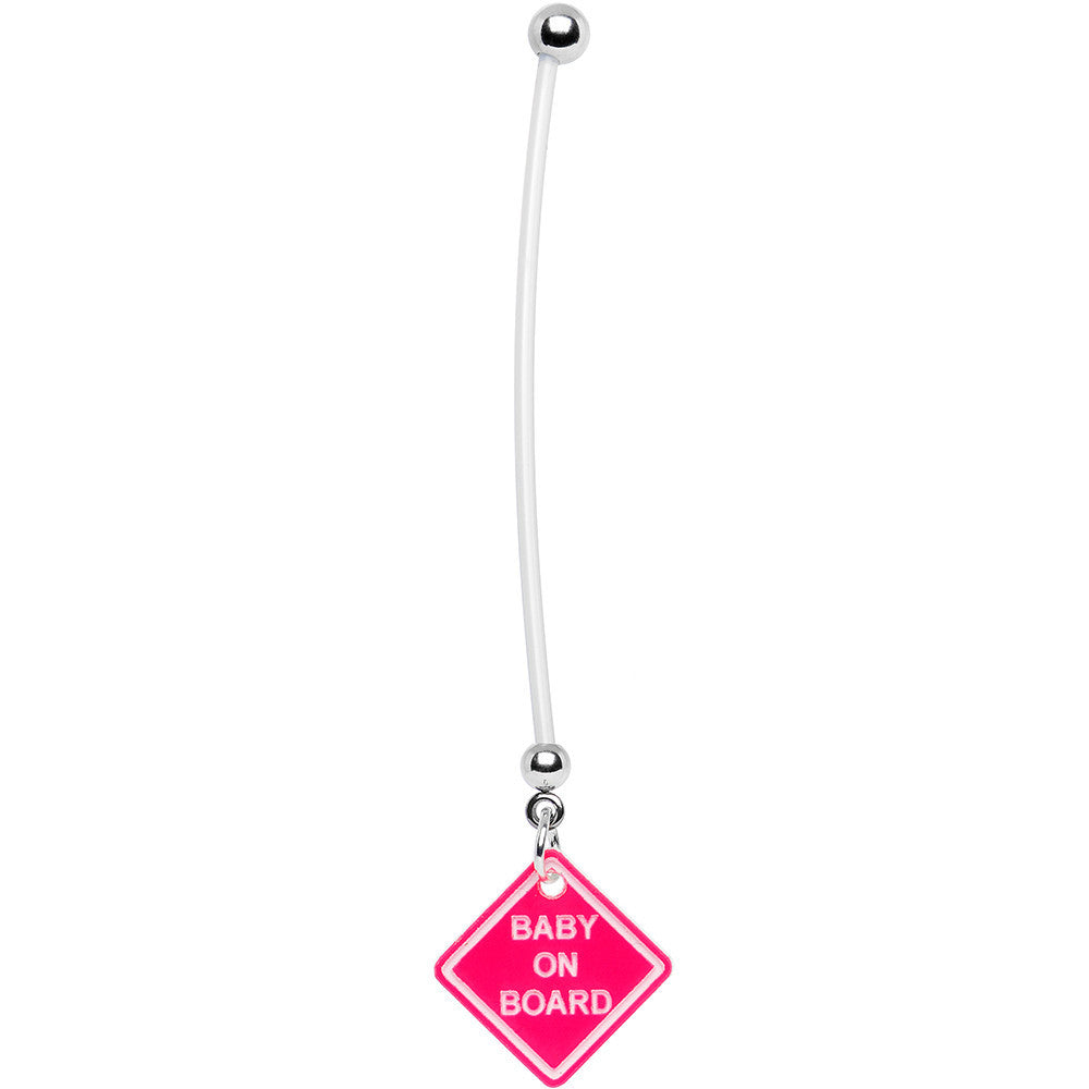 BodyCandy Pink Baby on Board Pregnant Belly Ring — main product shot